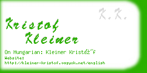 kristof kleiner business card